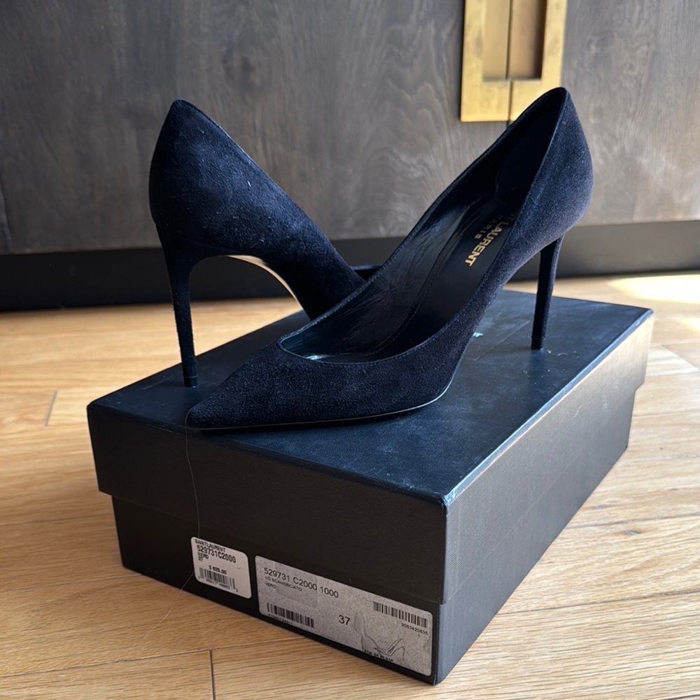Saint Laurent Black High-Heeled Pumps